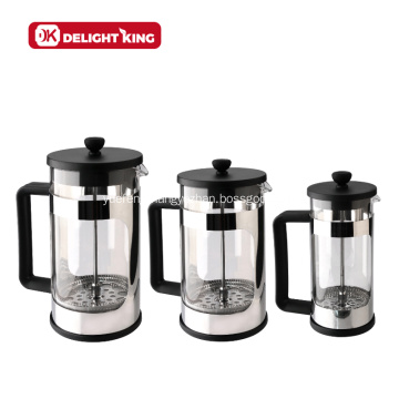 Borosilicate Glass Tea Maker French Press with Grinder